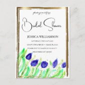 Invitation élégante de Shower de Mariée aux fleurs (Devant)