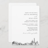 Invitation élégante de Skyline Mariage Washington  (Devant / Derrière)