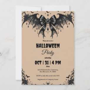 Invitation élégante de soirée d'Halloween gothique