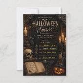 🕯️ Invitation élégante de soirée gothique d'Hallo (Devant)
