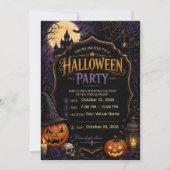 🎃 Invitation élégante de soirée gothique d'Hallow (Devant)