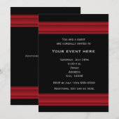 Invitation élégante de soirée noire et rouge (Devant / Derrière)