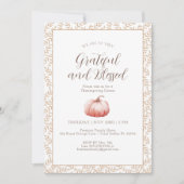 Invitation élégante de Thanksgiving à l'aquarelle  (Devant)