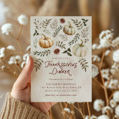 Invitation élégante de Thanksgiving à l'aquarelle