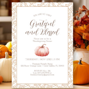 Invitation élégante de Thanksgiving à l'aquarelle 