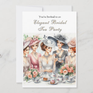 Invitation élégante de thé de mariage vintage