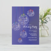 Invitation élégante de vacances de boules de Noël (Debout devant)