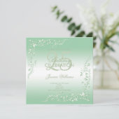 Invitation Élégante décoration d'émeraude 25e anniversaire (Debout devant)