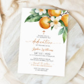 Invitation Élégante Dédication Florale Orange