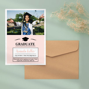 Invitation Élégante demande de diplôme en photo