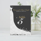 Invitation Élégante dentelle blanche Mariage robe Table 5 (Debout devant)