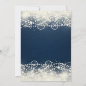 Invitation Elégante dentelle et perles de crème sur Blue Anni (Dos)