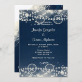 Invitation Elégante dentelle et perles de crème sur Mariage b (Devant / Derrière)