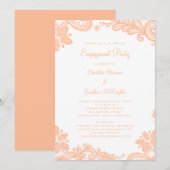 Invitation Élégante dentelle romantique engagement de la part (Devant / Derrière)