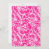 Invitation Elégante Dentelle Rose Chaud Lingerie Douche Invit (Dos)