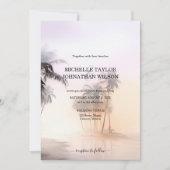 Invitation Elégante Destination Moderne Mariage Palm Beach (Devant)