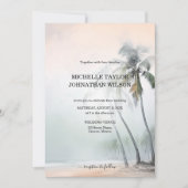 Invitation Elégante Destination Moderne Mariage Palm Beach (Devant)