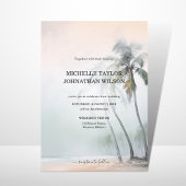 Invitation Elégante Destination Moderne Mariage Palm Beach