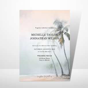 Invitation Elégante Destination Moderne Mariage Palm Beach