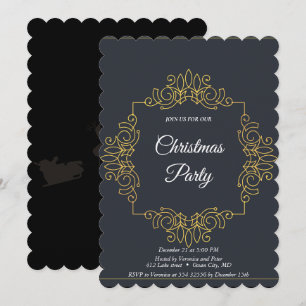 Invitation élégante d'étoiles à paillettes noires