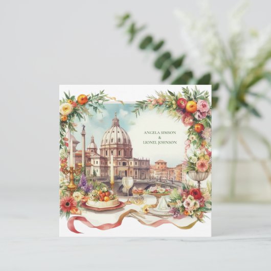 Invitation élégante dîner de mariage Florence Ital (Debout devant)