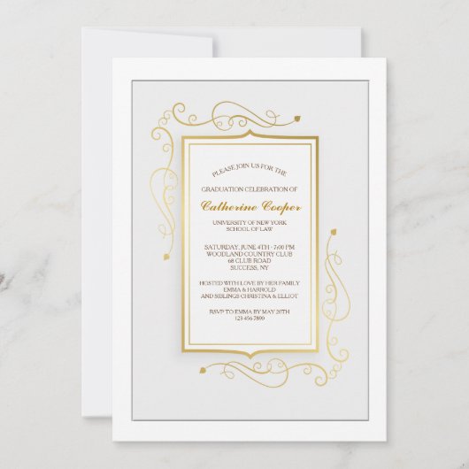 Invitation élégante d'obtention du diplôme de (Devant)