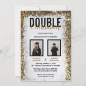Invitation Élégante Double Célébration Graduation photos (Devant)