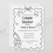 Invitation Elégante douche à couple main-tiré (Devant)
