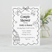 Invitation Elégante douche à couple main-tiré (Debout devant)