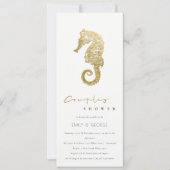 INVITATION ELÉGANTE DOUCHE À COUPLES DE LA MARINE D'OR FOIL (Devant)