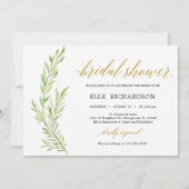 Invitation Elégante douche à nage dorée horizontale (Devant)