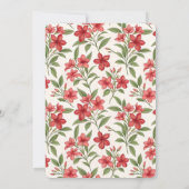 Invitation Elégante douche d'adoption botanique rouge floral  (Dos)