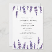 Invitation Elégante douche de couple en lavande florale (Devant)