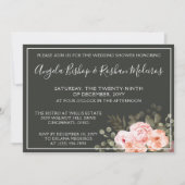 Invitation Élégante douche de mariage botanique rose pâle flo (Devant)