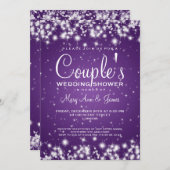 Invitation Elégante douche de mariage Sparkle violet d'hiver (Devant / Derrière)
