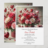 Invitation Élégante douche de mariée de la Saint-Valentin (Devant / Derrière)