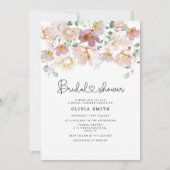 Invitation Elégante douche de mariée fleur sauvage (Devant)