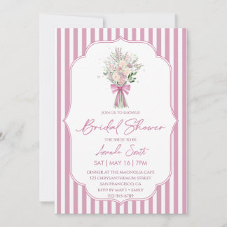 Invitation Élégante douche de mariée florale Coquette Vintag