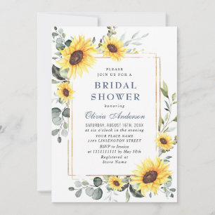 Invitation Élégante douche de mariée florale verdure tourneso