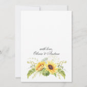 Invitation Elégante DOUCHE Eucalyptus COUPLE Tournesol (Dos)