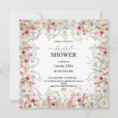 Invitation Elégante douche fleur sauvage à nuptiale florale (Devant)