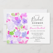 Invitation Elégante douche nuptiale à aquarelle violette (Devant)