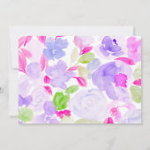 Invitation Elégante douche nuptiale à aquarelle violette (Dos)