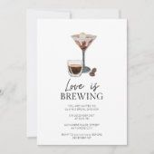 Invitation Elégante douche nuptiale à expresso martini (Devant)