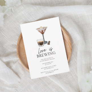 Invitation Elégante douche nuptiale à expresso martini