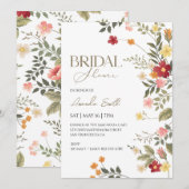 Invitation Elégante douche nuptiale du jardin Fleur sauvage (Devant / Derrière)