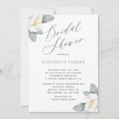 Invitation Elégante douche nuptiale fleurie aquarelle moderne (Devant)