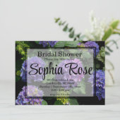 Invitation Elégante douche nuptiale hydrangée rose violet (Debout devant)
