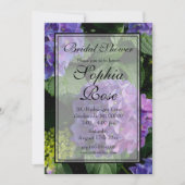 Invitation Elégante douche nuptiale hydrangée rose violet (Devant)