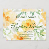 Invitation Elégante douche nuptiale jaune orange (Devant / Derrière)